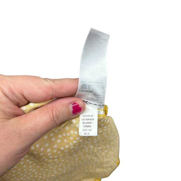 Fall Layers Mustard Polka Dot Blouse Old Navy‎ Sleeveless Chic Size L - Picture 6 of 6